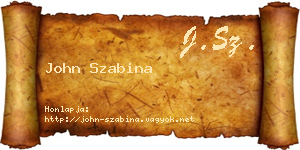 John Szabina névjegykártya